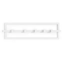 Umbra Wandgarderobe CUBIKO - Stilvolle Ordnung für Ihr Zuhause - Garderoben mit modernem Design, 5 bewegliche Haken für flexible Nutzung und platzsparende Maße von 53x15x6 cm.