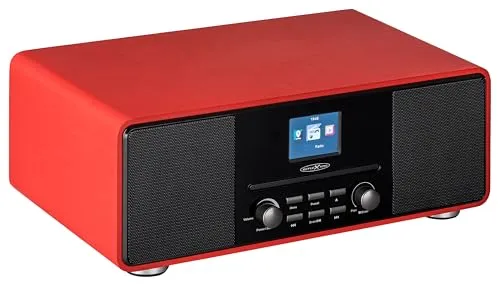 REFLEXION DAB-Radio mit CD-Player und Radiowecker, rot HRA19DAB/RD - Multifunktionales DAB-Radio mit CD-Player und Bluetooth, ideal für rauschfreies Radioerlebnis und als Wecker mit Dual-Alarm-Funktion.