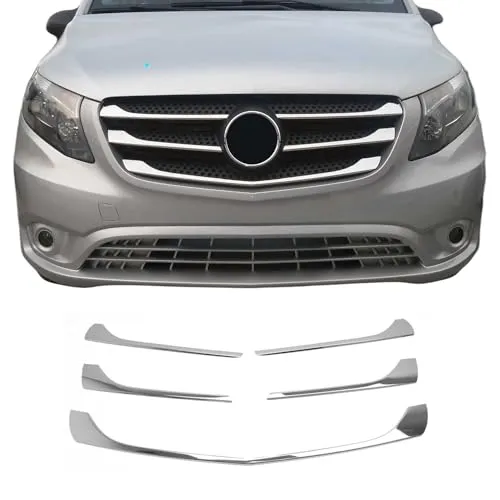 OMAC Zierleisten-Aufkleber für Mercedes Vito W447 2014-2019 - Hochwertige Chrom Zierleisten für den Kühlergrill, langlebig und rostbeständig. Schützen Sie Ihr Fahrzeug vor Kratzern und verleihen Sie ihm ein stilvolles Aussehen. Einfache Installation ohne Bohren.