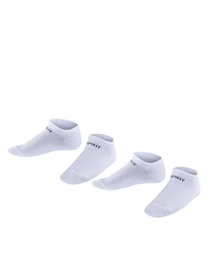 ESPRIT Unisex Kinder Sneakersocken Foot Logo Multipack K Sn Baumwolle kurz einfarbig 2 Paar, Weiß Off-White 2010, 27-30