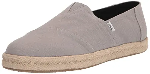 TOMS Herren Alpargata Rope 2.0 - Grey, Größe: 42.5 EU - Espadrilles für Herren mit umweltfreundlichen OrthoLite Eco LT Hybrid-Einlegesohlen und einfacher Einstieg durch dekonstruierte Ferse.