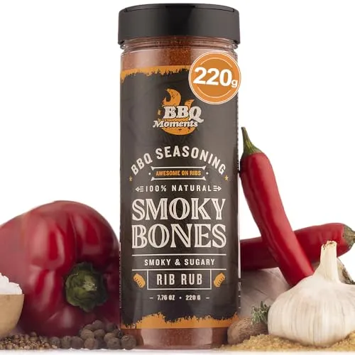 BBQ Moments Fleischgewürz für Fleisch, Rindfleisch, Rippchen, Spareribs, Schweinebratengewürz Grillgewürze BBQ Gewürzmischung zum Grillen, 220g (7.7 Oz)