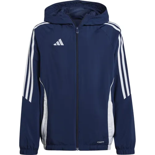 adidas Kinder Windbreaker Tiro 24 WB Y blau 176 - Funktionsjacke für Fußball, ausgestattet mit Aeroready-Technologie für optimale Feuchtigkeitsregulierung und Komfort beim Sport.