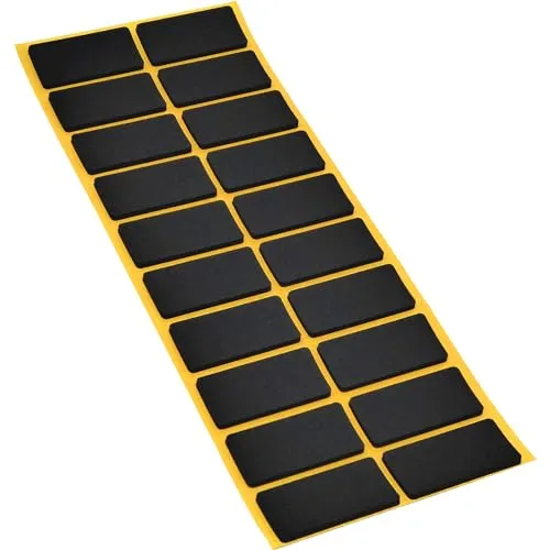 Adsamm® / 20 x Selbstklebende Antirutsch Pads aus EPDM Zellkautschuk / 20x40 mm/Schwarz/Rechteckig / 2.5 mm Starke Anti-Rutsch-Gleiter