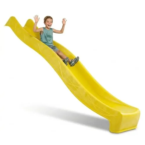 DEMMELHUBER Kinder Rutsche Outdoor – 2,90 Meter lange Wasserrutsche für den Garten (Gelb)