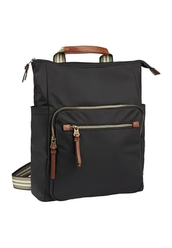 camel active Damen Rucksack aus Nylon Schwarz - Damen-Rucksackhandtaschen mit durchdachter Innenaufteilung, ideal für den Alltag und Reisen. Praktische Steckfächer an den Seiten für schnellen Zugriff.