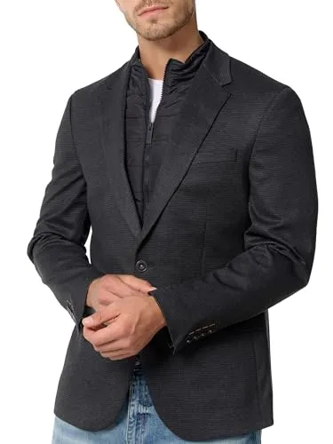 JEFF Herren JFTom Sakko mit Stretch | Klassische Anzugjacke Mini Check, Größe 58 - Sakkos für Herren mit eingearbeitetem Inlay für Komfort und Wärme, perfekt für Business und smarte Casual-Looks.