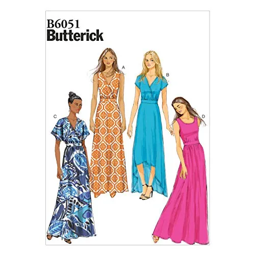 BUTTERICK PATTERNS B6051 Misses' Dress Sewing Template, Size F5 (16-18-20-22-24)