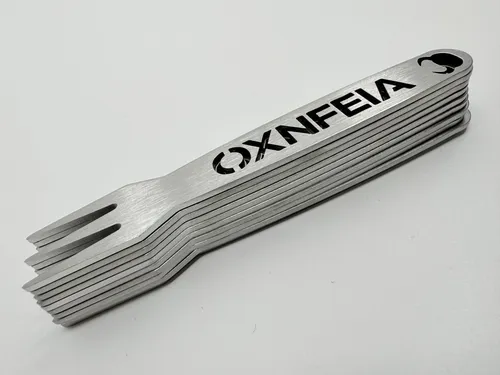 OXNFEIA® Pommesgabel 10 Stk Made in Germany Edelstahl Currywurst Metallgabel