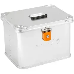 Alubox Motorrad Top-Case ABX-M35 - 35 Liter Aluminium - Topcase aus robustem 1,2 mm Vollaluminium, ideal für Motorradfahrer. Mit 35 Litern Volumen und praktischen Fangbändern für sicheren Transport.