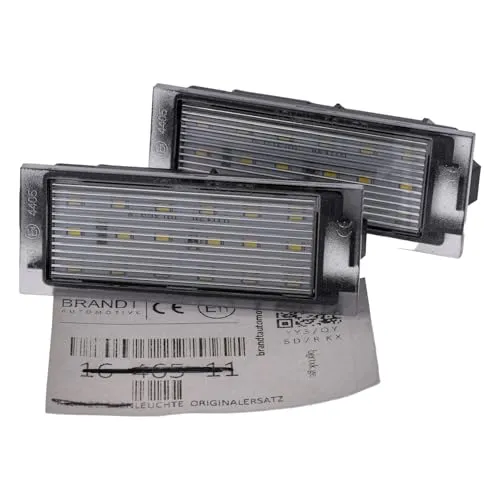 BRANDT Kennzeichenleuchten LED kompatibel mit Renault Clio III IV Espace IV Grand Kangoo II X61 Kadjar I HA Kangoo (Be Bop) Laguna/Megane III II CC Trafic III Twingo II Twizy I Vel Satis I Wind I