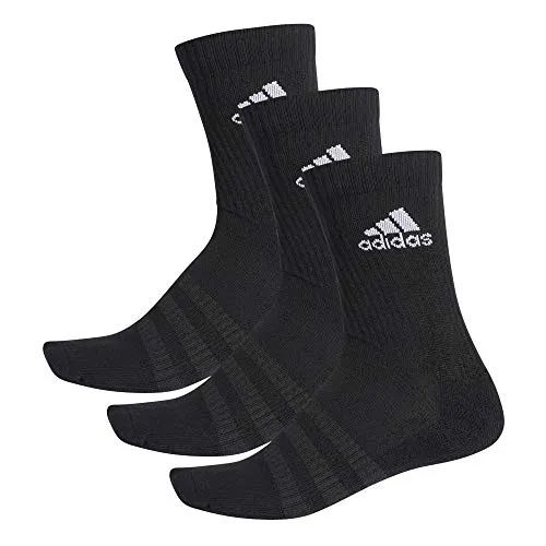 adidas 3 Paar Cushion Crew Socken, Schwarz / Schwarz / Weiß, M