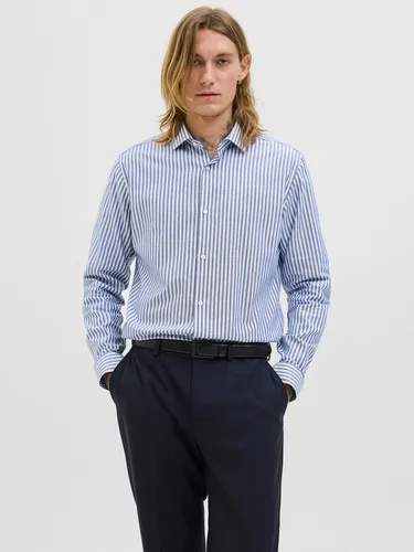 JACK & JONES Slim Fit Langarm Oberhemd für Männer - Stylisches Slim Fit Oberhemd aus 100% Baumwolle, ideal für elegante Anlässe und den Alltag. Bequeme Passform und zeitloses Design.