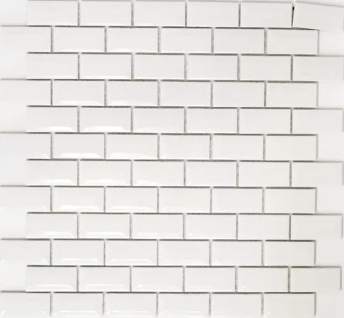 Mini Metro Subway Mosaik Facette WEISS Mosaikfliese Keramik Fliesenspiegel Küche