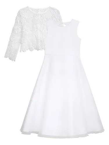 Danamade 2tlg. Kinder Outfit in Weiß, Größe 146 - Stylisches 2tlg. Kinder Outfit von Danamade in Weiß, Größe 146. Bequeme A-Form mit Tüll- und Spitzendetails, ideal für besondere Anlässe und den täglichen Gebrauch.