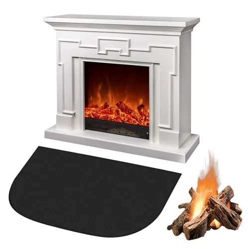 DUTIFUL Feuerfeste Unterlage Feuerfeste Kaminmatte Funkenschutzplatte für Kaminofen Feuerfeste Bodenschutzmatte für Kamine Bodenblech Zum Schutz des Bodens Vor Funken (50 x 80 cm)