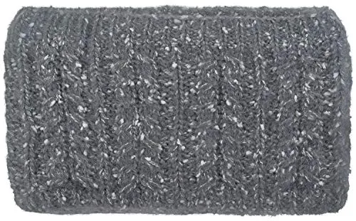 styleBREAKER Damen breites Multifunktion Strick Stirnband mit Zopfmuster, Thermo Fleece Futter, Tube Schal, Headband 04026030, Farbe:Grau