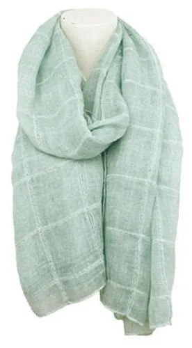 Modischer Damen Schal im Batik-Look m. glitzernden Streifen softgrün ca.70x180cm
