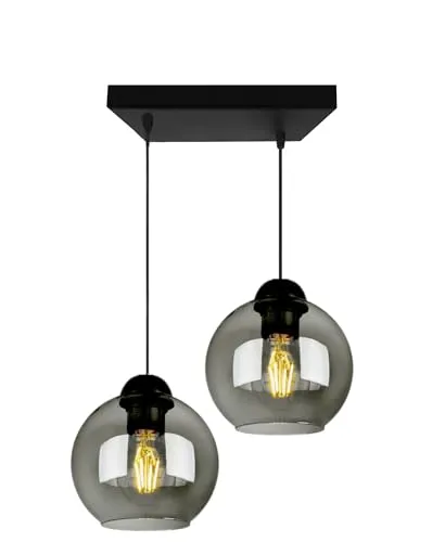 FKL DESIGN Home Deco Deckenlampe Pendellampe Hängelampe Wandlampe Tischlampe Leuchte Pendelleuchte Kugel Schwarz Grau Weiß Lampe aus Serie N100 verschiedene Varianten (N100-AZ2)