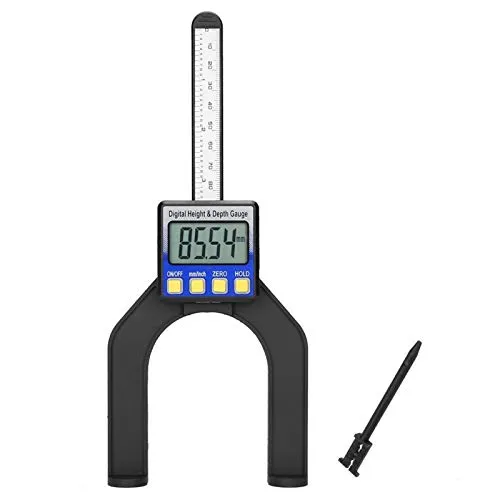 Digitaler Tiefenmesser Höhenmesser, 0–80mm Profiltiefenmesser Digitales Tiefenmessgerät Höhenmessgerät Tischkreissägen Tiefenmesser Mit Magnetischen Füßen Für Holzarbeiten Fräser Tischsägen