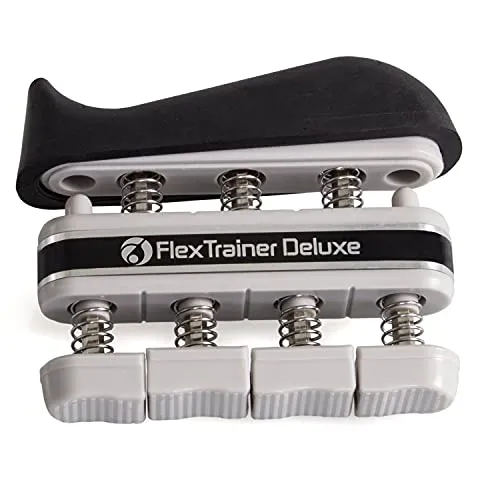 AFH Webshop Flex Trainer Deluxe | Handtrainer Fingertrainer | Handtrainingsgerät | Fingertrainingsgerät | Widerstand: sehr-leicht | hell-grau