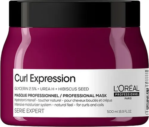 L'Oréal Professionnel Curl Expression Intensive Moisturizer Mask 500ml - Haarkur für lockiges und krauses Haar, spendet intensive Feuchtigkeit und entwirrt für geschmeidige Locken.