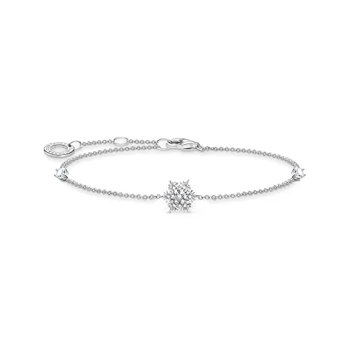 Thomas Sabo Armband Schneeflocke mit weißen Steinen - Armband für Damen aus 925 Sterlingsilber mit einzigartigem Schneeflocken-Design, ideal als individuelles Geschenk für besondere Anlässe.