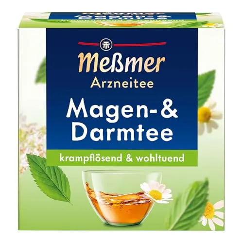 Produktbild Meßmer Magen‑ & Darmtee | Krampflösend & wohltuend |Arzneitee mit Pfefferminzblättern, Anis, Bitterem Fenchel, Kamillenblüten & Kümmel | 9 Teebeutel