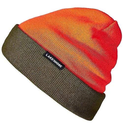 Lakeshore® Wendbare Jagdmütze I Signalfarbe Jagd Mütze für Drückjagd und Treibjagd I Wendemütze, Damen und Herren, Orange/Olive