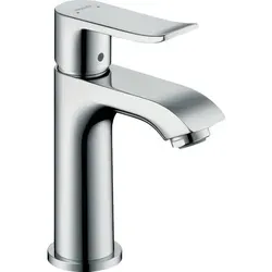 hansgrohe Metris 100 Waschtischarmatur - Chrom mit Ablaufgarnitur - Waschtischarmatur mit ComfortZone 100 und Normalstrahl, ideal für Durchlauferhitzer mit einer Durchflussmenge von 5 l/min.