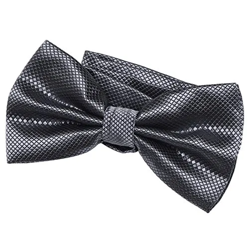DonDon Herren Fliege 12 x 6 cm gebunden mit Hakenverschluss und größenverstellbar für besondere Anlässe dunkelgrau