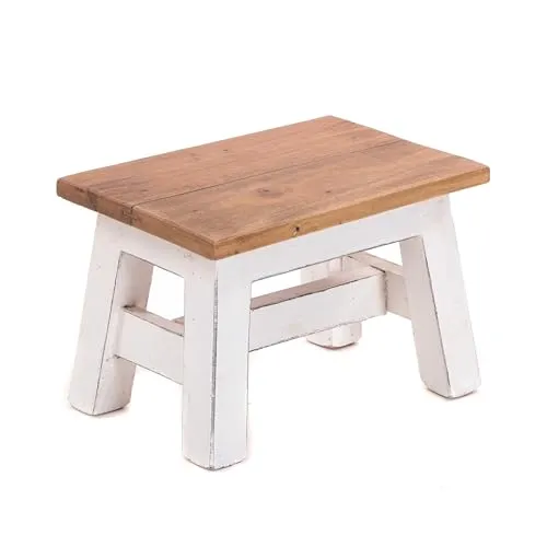 DESIGN DELIGHTS Holz HOCKER Monte - Rustikaler Blumenhocker aus Mahagoni - Hocker fürs Kinderzimmer, handgefertigt aus recyceltem Mahagoni, ideal als Blumen- oder Dekohocker und bringt natürliche Schönheit in jeden Raum.