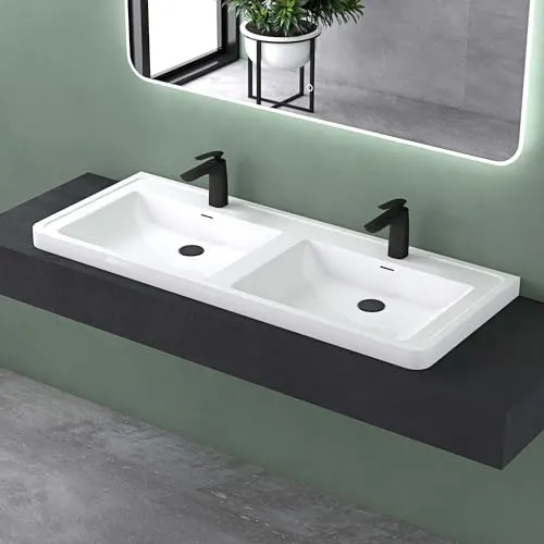 Mai & Mai Doppelwaschbecken 120cm aus Mineralguss