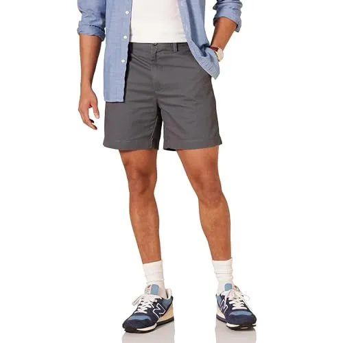 Amazon Essentials Herren 18 cm Chinoshorts Mit Klassischer Passform, Dunkelgrau, 42W
