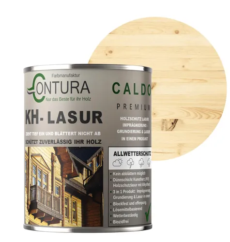 Contura KH Lasur 2,5Liter 3in1 Holzlasur Holzschutzlasur UV- Holzschutz Holzöl Dünnschichtlasur - Farblos