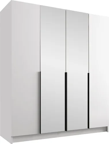 MIRJAN24 Kleiderschrank Santi II - Drehtürenschrank in modernem Design mit großräumigen Regalfächern und Kleiderstange, ideal für Ihr Schlafzimmer.