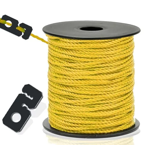 Smartyfix Maurerschnur – 100m 1,7mm – inkl. Schnurspanner – reißfest & witterungsbeständig – Perfekt als Richtschnur, Bauschnur, Pflasterschnur & Lotschnur
