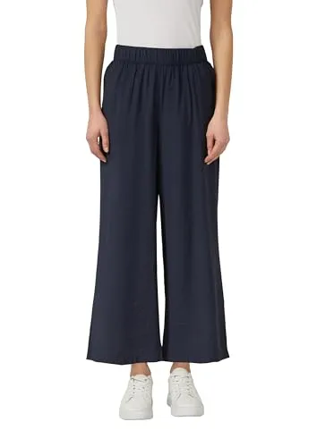 s.Oliver Culotte mit weiter Passform in Blau (Größe 40) - Modische Culotte in fließender Viskose-Mischung für einen lässigen Look. Ideal für den Alltag, pflegeleicht und bequem zu tragen.