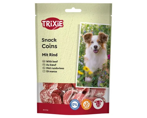 Premio Rindfleisch-Münzen - Hundefutter, gesund und proteinreich im wiederverschließbaren Beutel für optimale Mundgesundheit