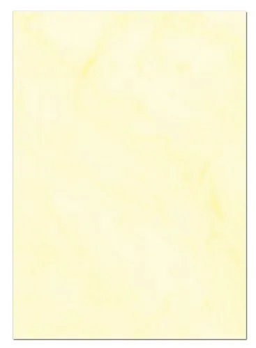 Gastronomie Papier (Gelb-Marmor, A4, 25 Blatt) für Speisekarten. Marmoriertes Papier, Einseitig bedruckt, für alle Drucker/Kopierer geeignet