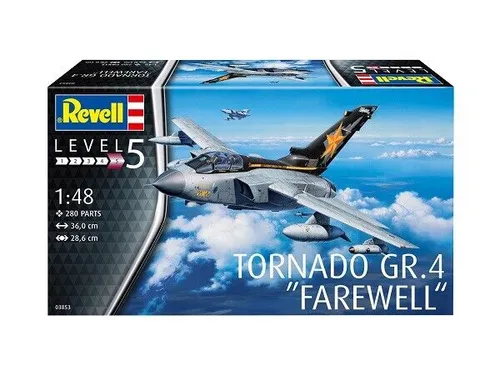 Revell 03853 Tornado GR.4 Modellbausatz 1:48 - Flugzeuge - Detailgetreuer Modellbausatz eines Düsenflugzeugs im Maßstab 1:48, ideal für Sammler und Modellbau-Enthusiasten.