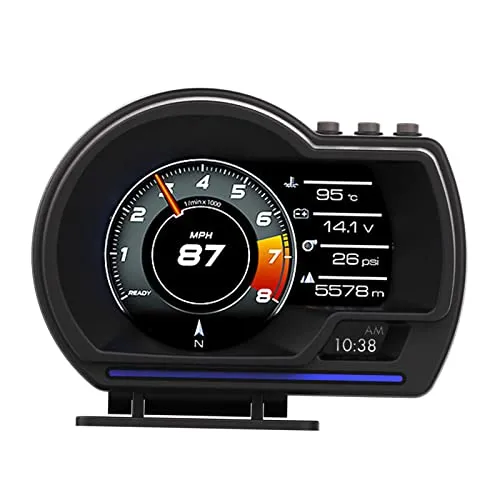 HUD Display für Auto, OBDⅡ + GPS Smart Gauge Tachometer Diagnosegerät für Auto Beseitigung des OBD-Fehlercodes sicheres Fahren Fehleralarm Computer