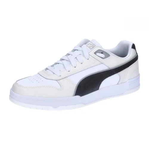 Puma RBD Game Low White Black-Vapor Gray EU 37,5 - Slipper & Loafer mit stylischem Low-Cut-Design, inspiriert von Pop- und Basketballkultur, bequem durch Klettverschluss und ideal für Freizeitlooks.