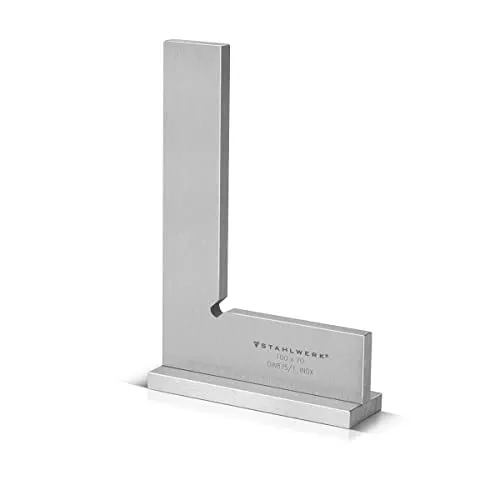 STAHLWERK Anschlagwinkel 90° 100 x 70 mm DIN 875/1 Schlosserwinkel/Winkelanschlag/Präzisionswinkel aus rostfreiem Edelstahl