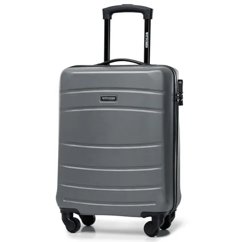 WITTCHEN Handgepäck Trolley Koffer 4 Rollen - Koffer aus robustem ABS-Material, ideal für Wochenendausflüge. Mit 4 Lenkrollen für müheloses Manövrieren und zusätzlichem Stauraum durch praktische Taschen.