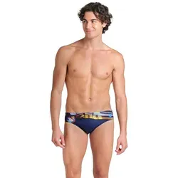 Arena Herren Mens Dreamhline Swim Briefs, Navy-Multi, 52 EU - Badehosen aus chlorbeständigem Arena MaxLife Eco Material, ideal für Wettkampfschwimmer, mit UV-Schutz und schnelltrocknend. Perfekte Passform durch innenliegenden Kordelzug.