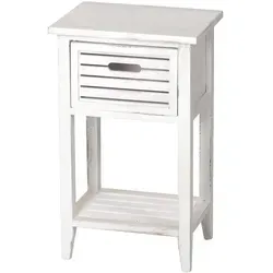 Kommode Beistelltisch im Shabby-Look - Beistelltisch 57x35x27cm im Vintage-Stil, ideal zur Aufbewahrung und Dekoration, mit herausnehmbarer Schublade für zusätzlichen Stauraum.