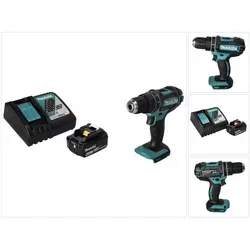 Makita DHP 482 RM1 Akku Schlagbohrschrauber 18 V - Akkuschrauber mit 62 Nm Drehmoment und 4,0 Ah Akku, ideal für anspruchsvolle Bohr- und Schraubanwendungen.