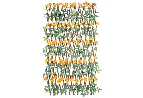 UNUS GARDEN Rankgitter Sichtschutz aus Weide mit Blättern verschiedene Farben, 200 cm × Höhe ca. 100 cm, Rankgitter, Sichtschutz für Balkon, Terrasse und Garten