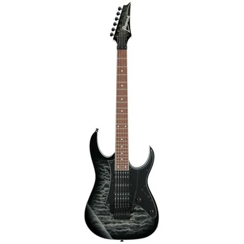 Ibanez RG450QMB-TGB Transparent Gray Burst - Gitarren mit Ahorn- und Meranti-Korpus, ausgestattet mit Quantum-Tonabnehmern für kraftvollen Sound und inklusive Tremolohebel für kreative Spielmöglichkeiten.